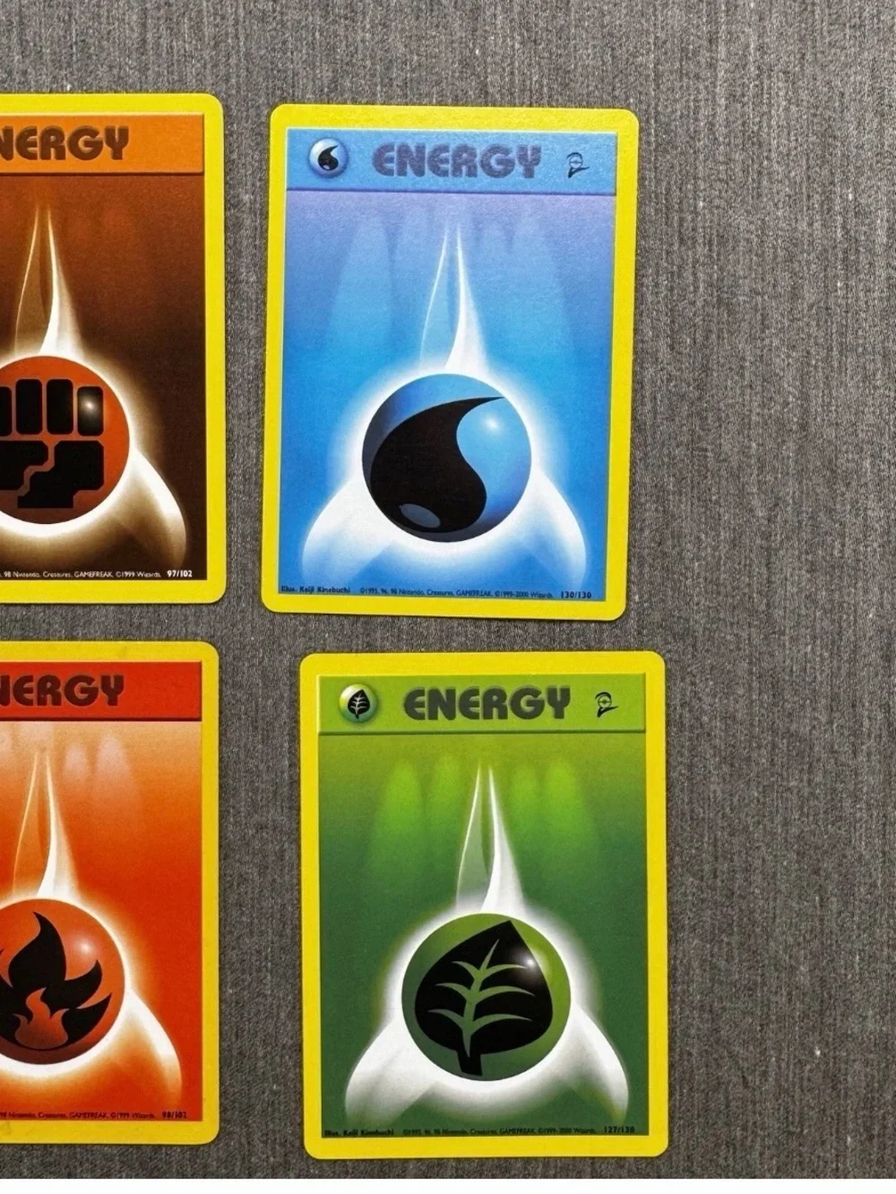 Vintage Pokemon Cards Base Set Basic Energy Lot of 6 - Original 1999 WOTC